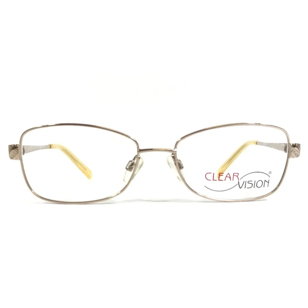Clear Vision Eyeglasses Frames DAKOTA GOLD Cat Eye Wire Rim 52-16-130